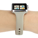 For Apple Watch Series 7 41mm / 6 & SE & 5 & 4 40mm / 3 & 2 & 1 38mm Thin Silicone Double Buckle Watch Band(Retro White)