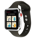 For Apple Watch Series 7 41mm / 6 & SE & 5 & 4 40mm / 3 & 2 & 1 38mm Thin Silicone Double Buckle Watch Band(Olive Green)