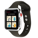 For Apple Watch Series 7 41mm / 6 & SE & 5 & 4 40mm / 3 & 2 & 1 38mm Thin Silicone Double Buckle Watch Band(Olive Green)