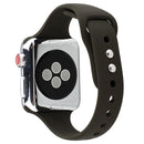 For Apple Watch Series 7 41mm / 6 & SE & 5 & 4 40mm / 3 & 2 & 1 38mm Thin Silicone Double Buckle Watch Band(Olive Green)