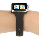 For Apple Watch Series 7 41mm / 6 & SE & 5 & 4 40mm / 3 & 2 & 1 38mm Thin Silicone Double Buckle Watch Band(Olive Green)