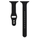 For Apple Watch Series 7 41mm / 6 & SE & 5 & 4 40mm / 3 & 2 & 1 38mm Thin Silicone Double Buckle Watch Band(Black)