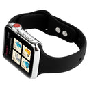 For Apple Watch Series 7 41mm / 6 & SE & 5 & 4 40mm / 3 & 2 & 1 38mm Thin Silicone Double Buckle Watch Band(Black)