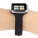 For Apple Watch Series 7 41mm / 6 & SE & 5 & 4 40mm / 3 & 2 & 1 38mm Thin Silicone Double Buckle Watch Band(Black)