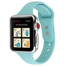 For Apple Watch Series 7 41mm / 6 & SE & 5 & 4 40mm / 3 & 2 & 1 38mm Thin Silicone Double Buckle Watch Band(Amber Green)