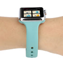 For Apple Watch Series 7 41mm / 6 & SE & 5 & 4 40mm / 3 & 2 & 1 38mm Thin Silicone Double Buckle Watch Band(Amber Green)