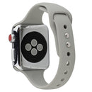 For Apple Watch Series 7 41mm / 6 & SE & 5 & 4 40mm / 3 & 2 & 1 38mm Thin Silicone Double Buckle Watch Band(Brick Blue)