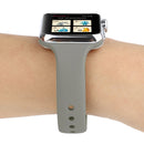 For Apple Watch Series 7 41mm / 6 & SE & 5 & 4 40mm / 3 & 2 & 1 38mm Thin Silicone Double Buckle Watch Band(Brick Blue)