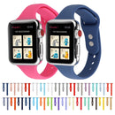 For Apple Watch Series 7 41mm / 6 & SE & 5 & 4 40mm / 3 & 2 & 1 38mm Thin Silicone Double Buckle Watch Band(Brick Blue)