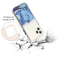 For iPhone 12 / 12 Pro Marble Pattern Glittery Powder Shockproof TPU + Acrylic Protective Case with Detachable Buttons(Blue)
