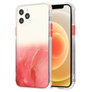 For iPhone 12 mini Marble Pattern Glittery Powder Shockproof TPU + Acrylic Protective Case with Detachable Buttons(Red)