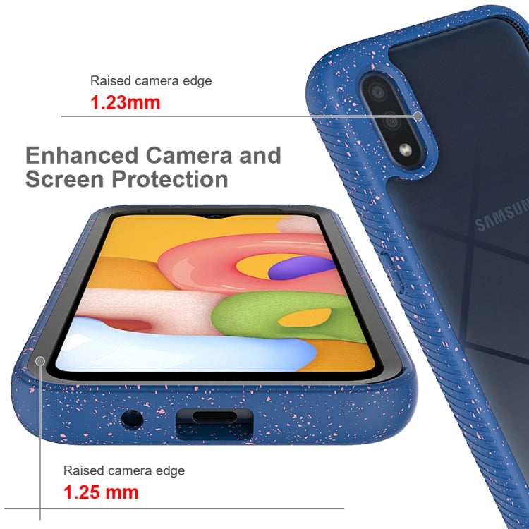 For Samsung Galaxy A01 Shockproof Starry Sky PC + TPU Protective Case(Red)