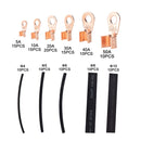 135 PCS Icstation Open Barrel Pure Copper Ring Lug Wire Crimp Terminals Assortment Kit with Heat Shrink Tube