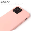 For iPhone 12 / 12 Pro Solid Color Liquid Silicone Shockproof Protective Case(Sakura Pink)