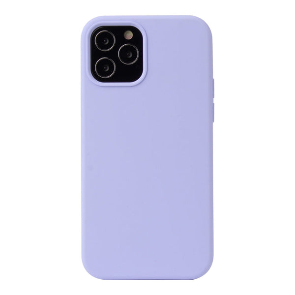 For iPhone 12 Pro Max Solid Color Liquid Silicone Shockproof Protective Case(Light Purple)