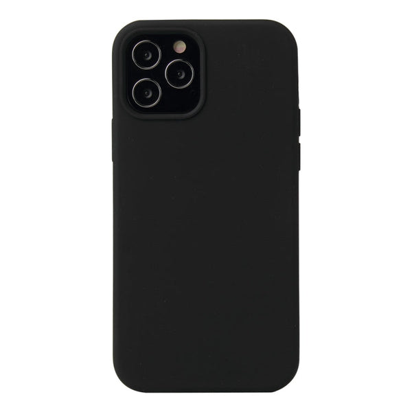 For iPhone 12 Pro Max Solid Color Liquid Silicone Shockproof Protective Case(Black)