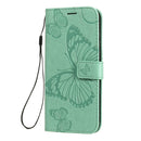 For Motorola Moto E6s (2020) 3D Butterfly Embossed Pattern Horizontal Flip Leather Case with Holder & Card Slot & Wallet & Lanyard(Green)