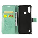 For Motorola Moto E6s (2020) 3D Butterfly Embossed Pattern Horizontal Flip Leather Case with Holder & Card Slot & Wallet & Lanyard(Green)