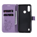 For Motorola Moto E6s (2020) 3D Butterfly Embossed Pattern Horizontal Flip Leather Case with Holder & Card Slot & Wallet & Lanyard(Purple)