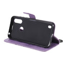 For Motorola Moto E6s (2020) 3D Butterfly Embossed Pattern Horizontal Flip Leather Case with Holder & Card Slot & Wallet & Lanyard(Purple)