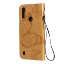 For Motorola Moto E6s (2020) 3D Butterfly Embossed Pattern Horizontal Flip Leather Case with Holder & Card Slot & Wallet & Lanyard(Yellow)