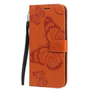 For Motorola Moto E6s (2020) 3D Butterfly Embossed Pattern Horizontal Flip Leather Case with Holder & Card Slot & Wallet & Lanyard(Orange)