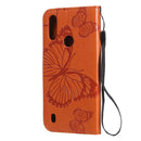 For Motorola Moto E6s (2020) 3D Butterfly Embossed Pattern Horizontal Flip Leather Case with Holder & Card Slot & Wallet & Lanyard(Orange)