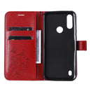 For Motorola Moto E6s (2020) 3D Butterfly Embossed Pattern Horizontal Flip Leather Case with Holder & Card Slot & Wallet & Lanyard(Red)