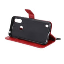 For Motorola Moto E6s (2020) 3D Butterfly Embossed Pattern Horizontal Flip Leather Case with Holder & Card Slot & Wallet & Lanyard(Red)