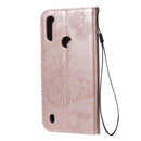 For Motorola Moto E6s (2020) 3D Butterfly Embossed Pattern Horizontal Flip Leather Case with Holder & Card Slot & Wallet & Lanyard(Rose Gold)