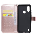 For Motorola Moto E6s (2020) 3D Butterfly Embossed Pattern Horizontal Flip Leather Case with Holder & Card Slot & Wallet & Lanyard(Rose Gold)