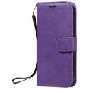 For iPhone 12 mini Solid Color Horizontal Flip Protective Leather Case with Holder & Card Slots & Wallet & Photo Frame & Lanyard(Purple)