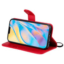 For iPhone 12 mini Solid Color Horizontal Flip Protective Leather Case with Holder & Card Slots & Wallet & Photo Frame & Lanyard(Red)