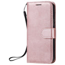 For iPhone 12 mini Solid Color Horizontal Flip Protective Leather Case with Holder & Card Slots & Wallet & Photo Frame & Lanyard(Rose Gold)