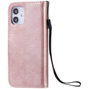 For iPhone 12 mini Solid Color Horizontal Flip Protective Leather Case with Holder & Card Slots & Wallet & Photo Frame & Lanyard(Rose Gold)