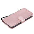 For iPhone 12 mini Solid Color Horizontal Flip Protective Leather Case with Holder & Card Slots & Wallet & Photo Frame & Lanyard(Rose Gold)