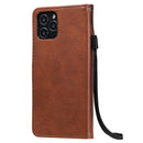 For iPhone 12 / 12 Pro Solid Color Horizontal Flip Protective Leather Case with Holder & Card Slots & Wallet & Photo Frame & Lanyard(Brown)