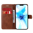 For iPhone 12 / 12 Pro Solid Color Horizontal Flip Protective Leather Case with Holder & Card Slots & Wallet & Photo Frame & Lanyard(Brown)