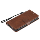 For iPhone 12 / 12 Pro Solid Color Horizontal Flip Protective Leather Case with Holder & Card Slots & Wallet & Photo Frame & Lanyard(Brown)
