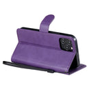 For iPhone 12 / 12 Pro Solid Color Horizontal Flip Protective Leather Case with Holder & Card Slots & Wallet & Photo Frame & Lanyard(Purple)