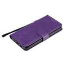 For iPhone 12 / 12 Pro Solid Color Horizontal Flip Protective Leather Case with Holder & Card Slots & Wallet & Photo Frame & Lanyard(Purple)