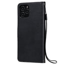 For iPhone 12 / 12 Pro Solid Color Horizontal Flip Protective Leather Case with Holder & Card Slots & Wallet & Photo Frame & Lanyard(Black)