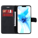 For iPhone 12 / 12 Pro Solid Color Horizontal Flip Protective Leather Case with Holder & Card Slots & Wallet & Photo Frame & Lanyard(Black)
