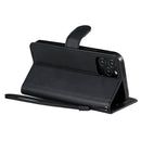 For iPhone 12 / 12 Pro Solid Color Horizontal Flip Protective Leather Case with Holder & Card Slots & Wallet & Photo Frame & Lanyard(Black)