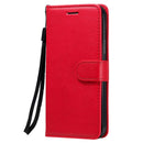 For iPhone 12 / 12 Pro Solid Color Horizontal Flip Protective Leather Case with Holder & Card Slots & Wallet & Photo Frame & Lanyard(Red)