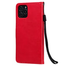 For iPhone 12 / 12 Pro Solid Color Horizontal Flip Protective Leather Case with Holder & Card Slots & Wallet & Photo Frame & Lanyard(Red)