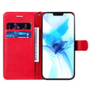 For iPhone 12 / 12 Pro Solid Color Horizontal Flip Protective Leather Case with Holder & Card Slots & Wallet & Photo Frame & Lanyard(Red)