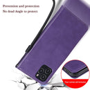For iPhone 12 / 12 Pro Solid Color Horizontal Flip Protective Leather Case with Holder & Card Slots & Wallet & Photo Frame & Lanyard(Red)