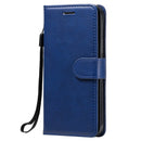For iPhone 12 / 12 Pro Solid Color Horizontal Flip Protective Leather Case with Holder & Card Slots & Wallet & Photo Frame & Lanyard(Blue)