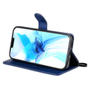 For iPhone 12 / 12 Pro Solid Color Horizontal Flip Protective Leather Case with Holder & Card Slots & Wallet & Photo Frame & Lanyard(Blue)